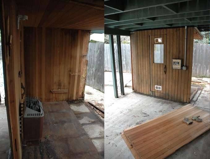 Renovation sauna removal