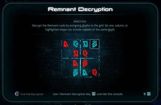 Mass Effect Andromeda remnant decryption sudoku