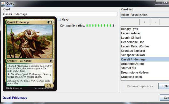 MTG Magic the Gathering deck builder card database Java custom