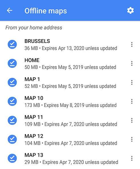 Google maps offline screenshot size