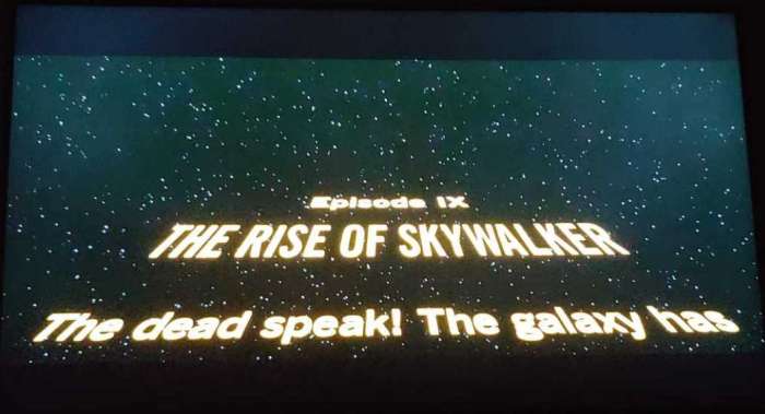 Rise of the Skywalker opening crawler