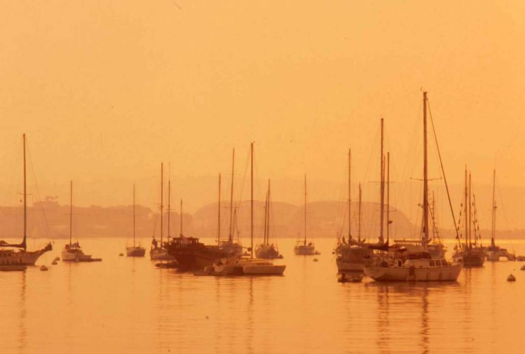 San Diego Cedar Fire 2003 harbor boats discoloration ash