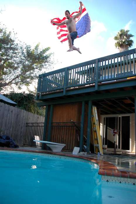 Pool deck jump