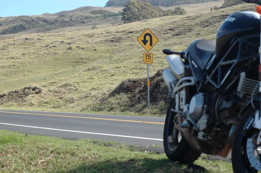 Hawaii Maui Haleakala Ducati Monster twisties