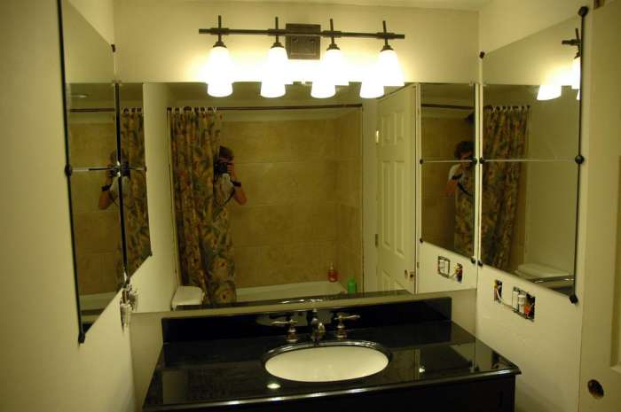Renovation bathroom vanity mirrors wiring