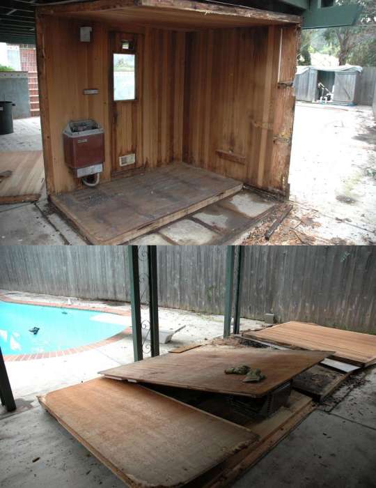 Sauna teardown renovation