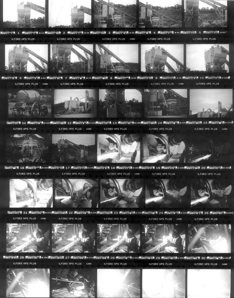 Contact sheet film photography