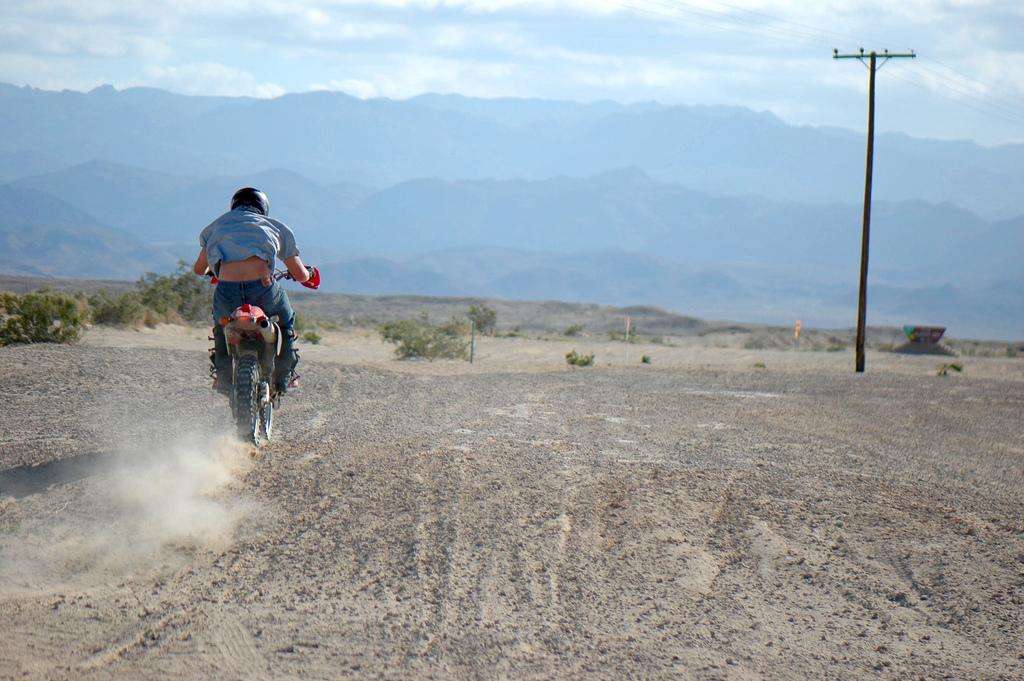 Honda dirt bike Plaster City Southern California hills