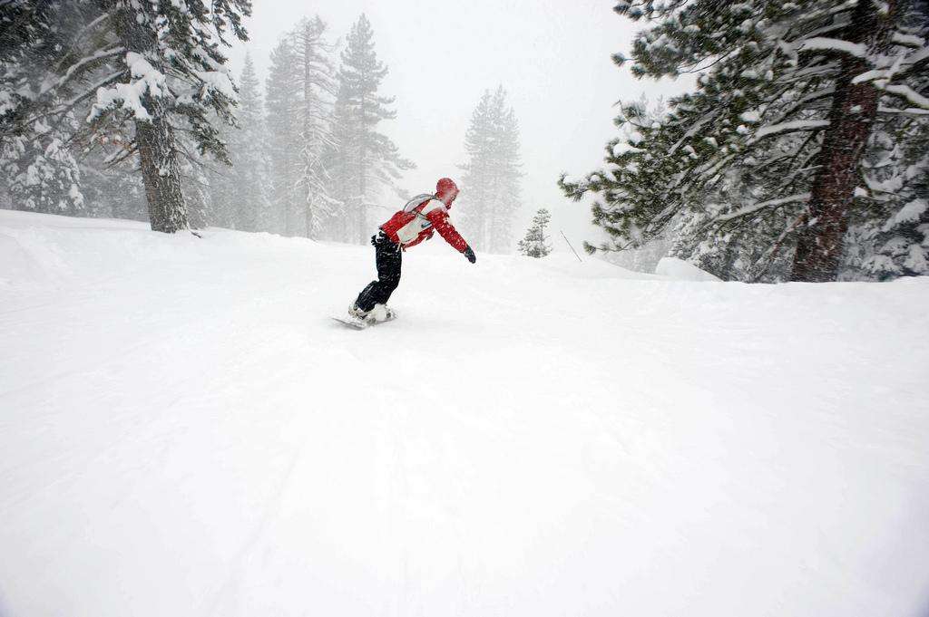 Tahoe Northstar snowing snowboarding