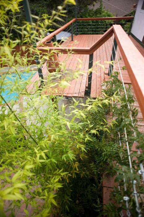 Deck bamboo pool yard