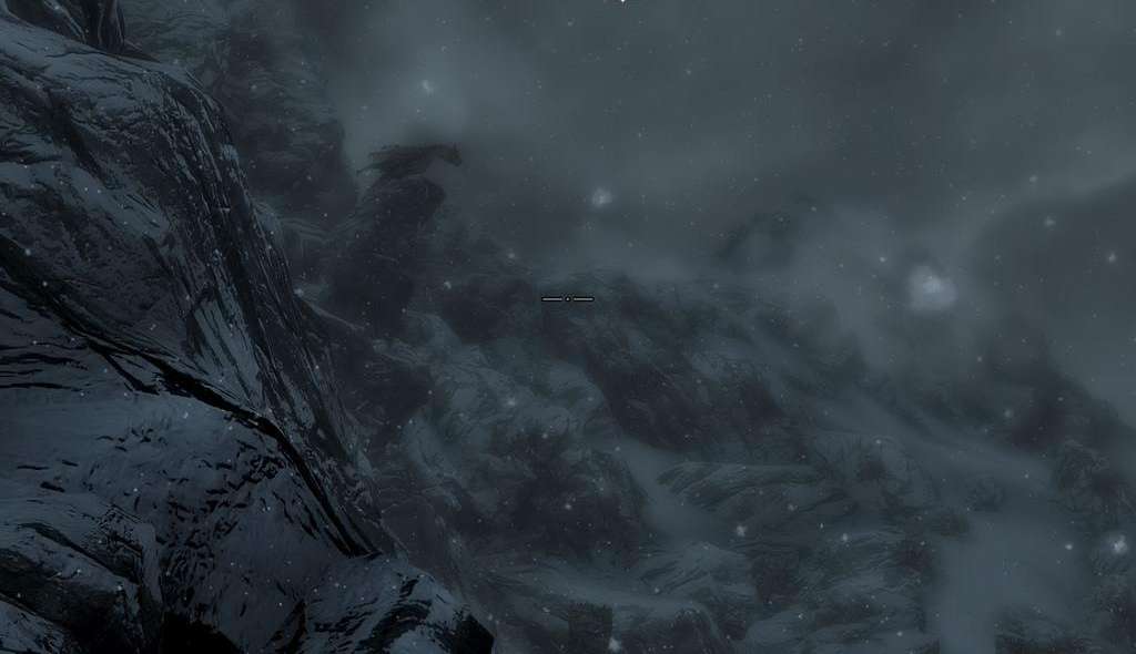 Skyrim weather blizzard dragon mountain