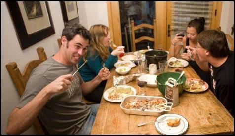 Tahoe Kirkwood cabin dinner