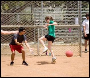 Kickball running home