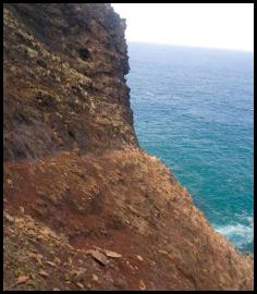 Hawaii Kauai Kalalau trail Napali coast red cliff trail