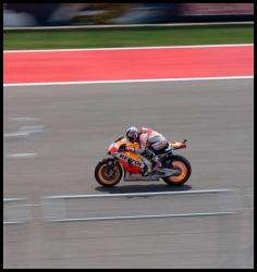 2014 MotoGP Austin Texas Dani Pedrosa front straight panned Honda
