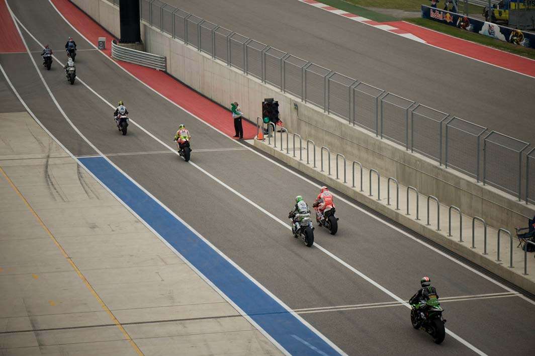 2014 MotoGP Austin Texas start of practice pit lane