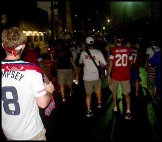 American Outlaws Brazil 2014 USA Ghana Natal post-match walk