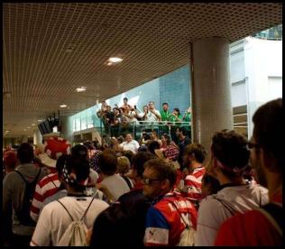 American Outlaws Brazil 2014 USA Portugal Manaus airport tendotting