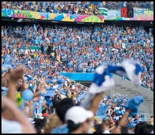 American Outlaws Brazil 2014 Natal Italy Uruguay match fans celebrations