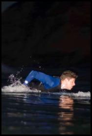 Night surf nightsurf Scripps Pier paddle wavestorm