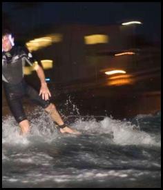 Night surf nightsurf Scripps Pier shore