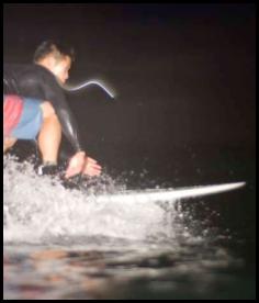 Night surf nightsurf Scripps pier pop-up longboard