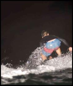 Night surf nightsurf Scripps pier ride right behind