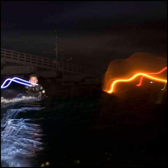 thumbnail Night surf nightsurf Scripps Pier wave led lights
