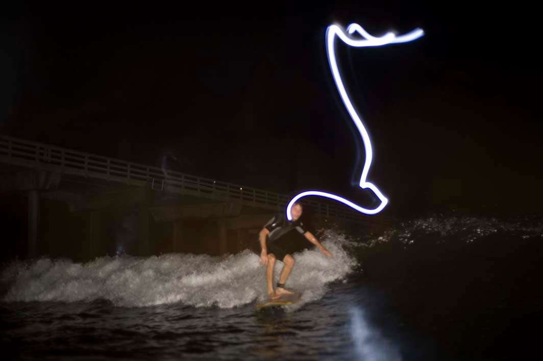 Night surf nightsurf focus difficulty pier wave Scripps