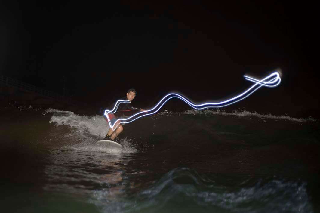 Night surf nightsurf led lights ride wave