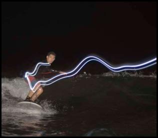 Night surf nightsurf led lights ride wave