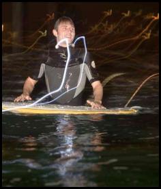 Night surf nightsurf Scripps Pier led lights