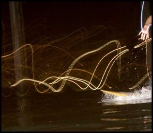 Night surf nightsurf Scripps Pier led lights