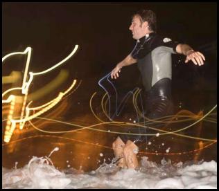 Night surf nightsurf Scripps Pier led lights