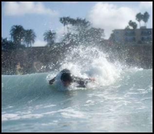 Surf surfing Del Mar San Diego underwater housing