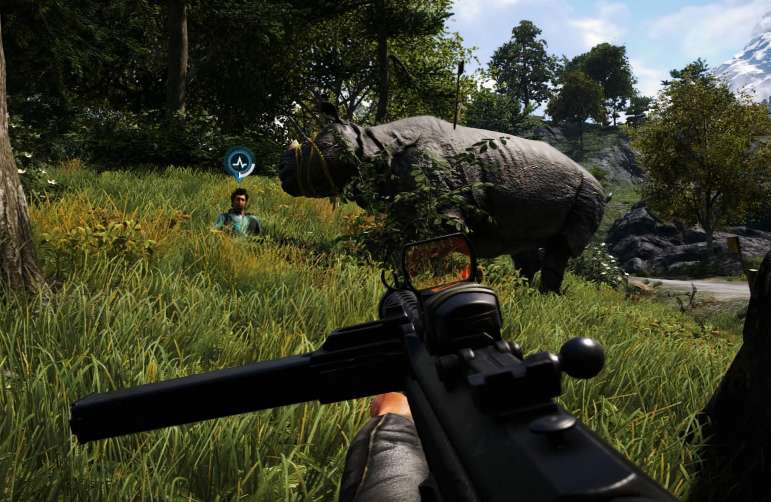 Far Cry 4 coop Hurk rhino knocked help