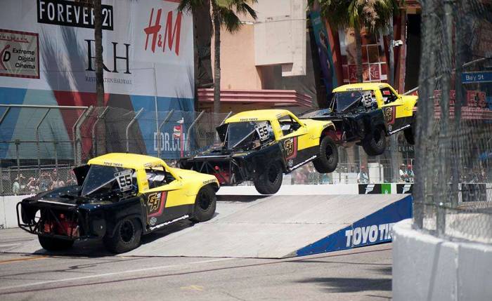 Long Beach Grand Prix 2015 race trophy truck jump image overlay