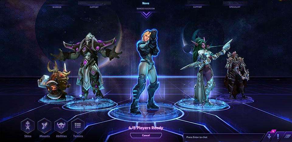 Heroes of the Storm hero selection Nova