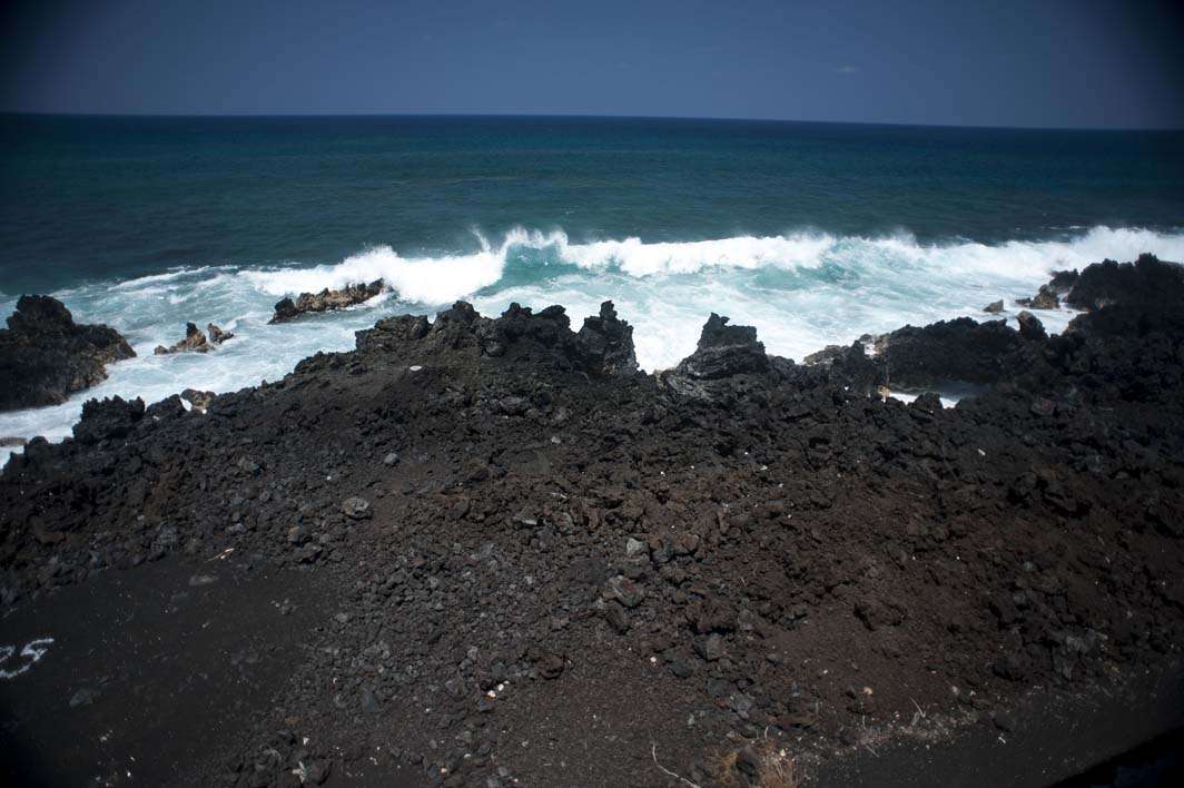 Hawaii Big Island shore beach lava rock