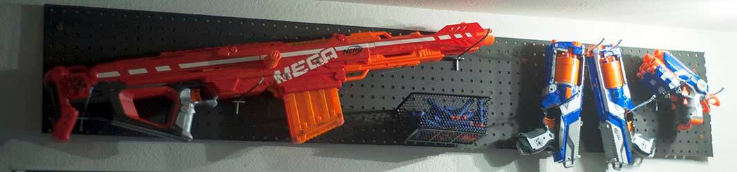 Nerf pegboard guns toy hitman