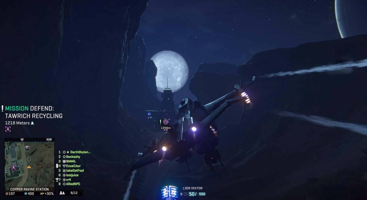 Planetside 2 Playstation 4 flying night mooon