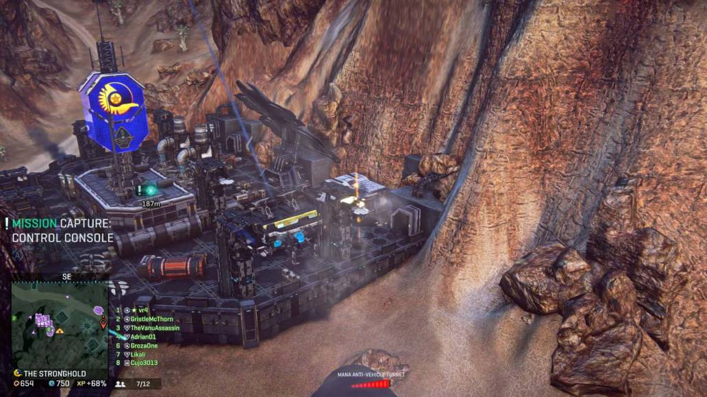 Planetside 2 Vanu view The Stronghold turret