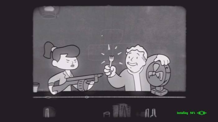 Fallout 4 cinematic pip boy bartering fork gun