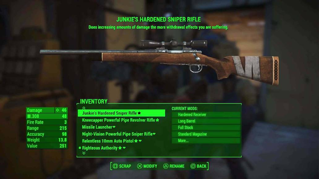 Fallout 4 junkie hardened sniper rifle