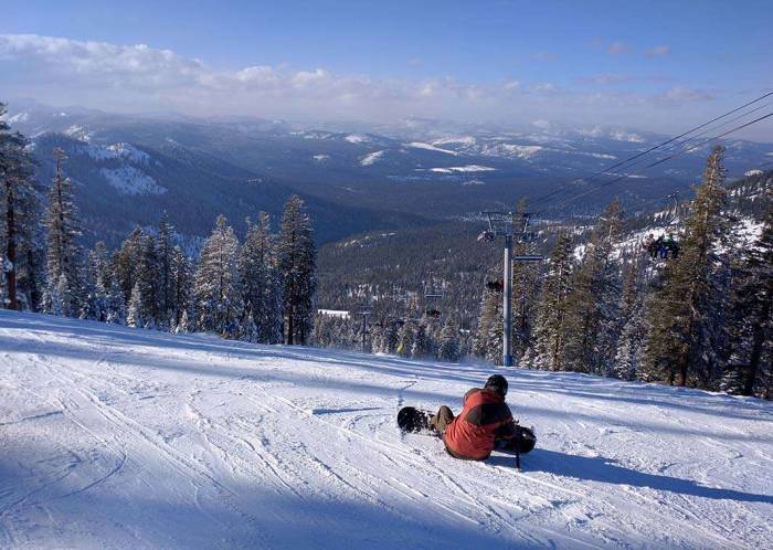 Ski snowboard run lift Tahoe California Northstar