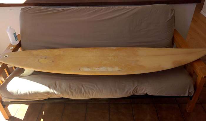 Ornamental surfboard prep ding repair