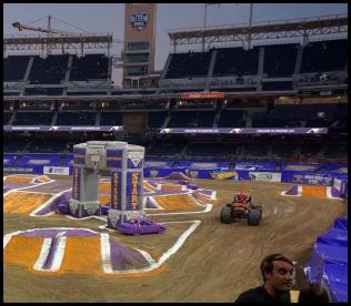 Monster Jam Petco Park 2016 warmup