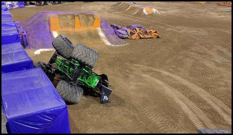 Monster Jam Petco Park 2016 Gravedigger flipped