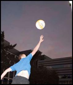 Night volleyball blocking