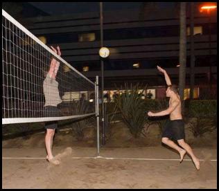 Night volleyball swing